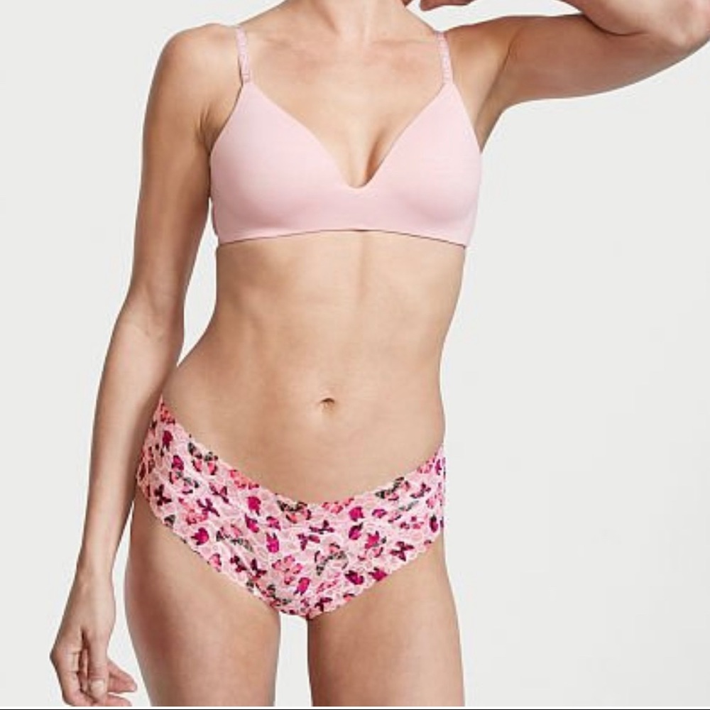 NWT Victoria Secret Panty - Pink Butterflies - Size L